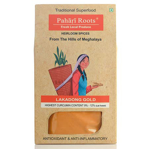 Pahari Roots Lakadong Turmeric Powder Jaintia Meghalaya Healing Aromatic 3.5oz