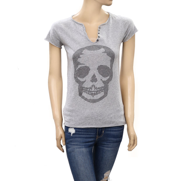 Zadig & Voltaire Tunisien MC Skull Stud T-Shirt Top XS