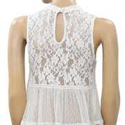 Free People Ladybird Lace High Neck Tank Top S