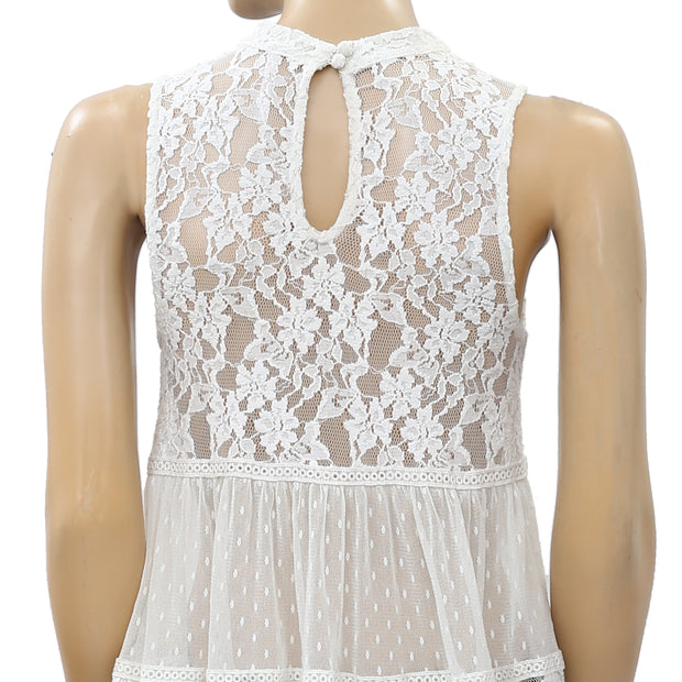 Free People Ladybird Lace High Neck Tank Top S