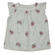 Bonpoint Kids Girls Cadelia Floral Printed Blouse Top Ivory Boho 6 Year