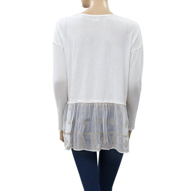 Kimchi Blue Urban Outfitters Floral Embroidered Tunic Top M