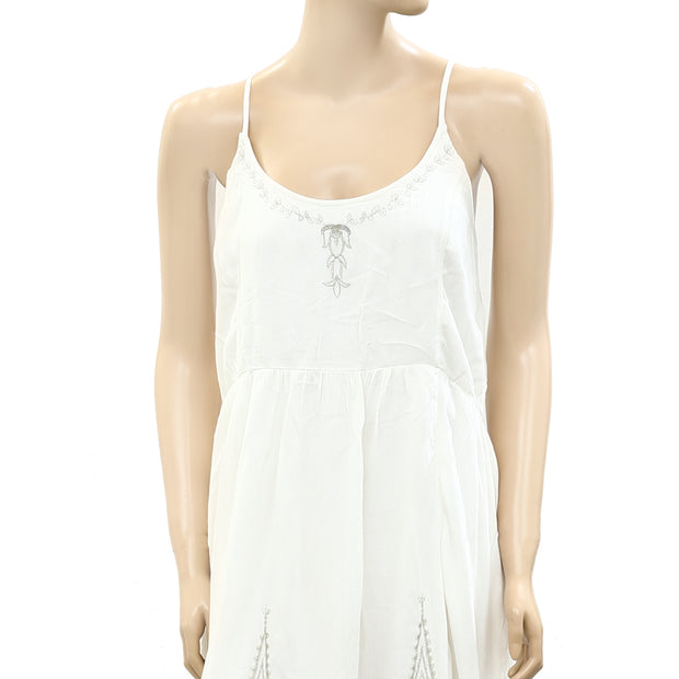 Hollister Shimmer Metallic Embroidered Slip Mini Dress