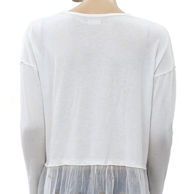 Kimchi Blue Urban Outfitters Floral Embroidered Tunic Top M