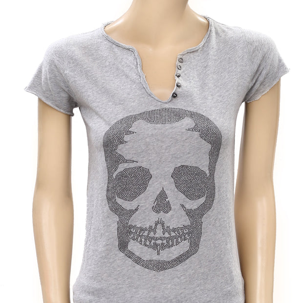 Zadig & Voltaire Tunisien MC Skull Stud T-Shirt Top XS