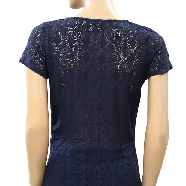 Jolie Jolie Petits Jours Navy Floral Lace Dress XS