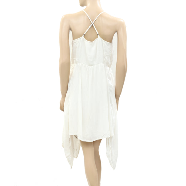 Hollister Shimmer Metallic Embroidered Slip Mini Dress