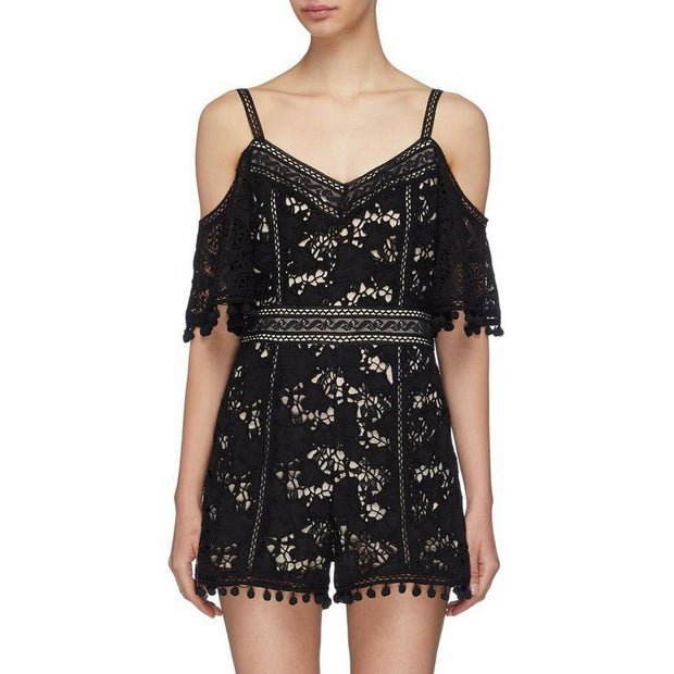 Alice + Olivia Dixa Guipure Lace Romper Dress