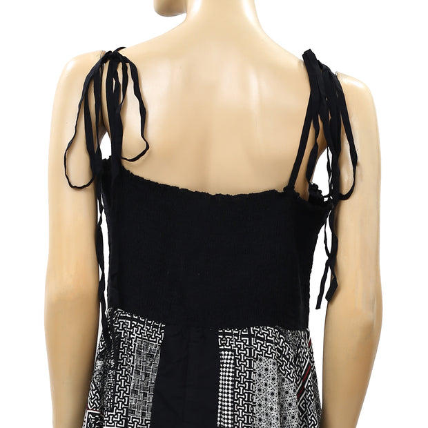 Ellos Block Printed Slip Midi Dress 1X PS