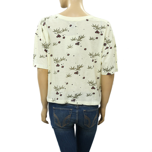 Urban Outfitters Floral Printed Blouse Crop Top M