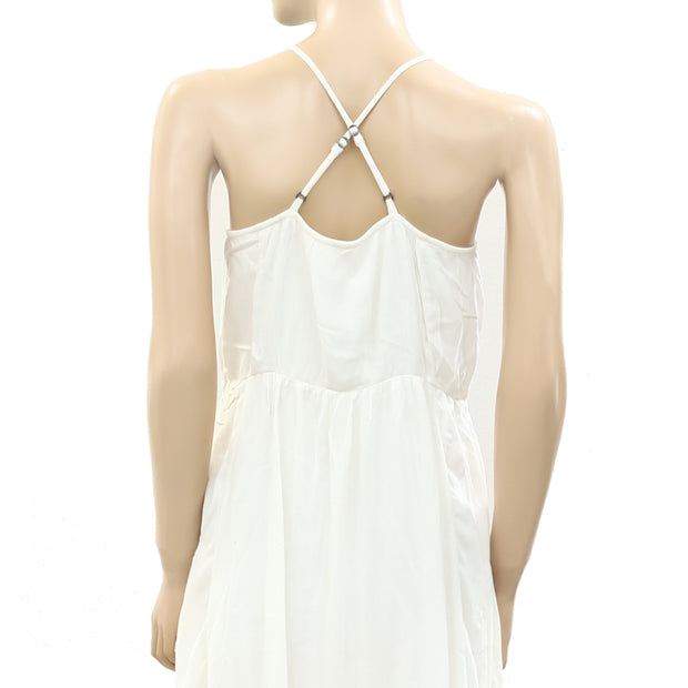 Hollister Shimmer Metallic Embroidered Slip Mini Dress