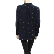 Des Petits Hauts Romy Frutti Printed Navy Shirt Top L-T3