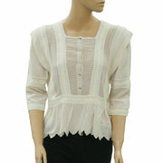 Ulla Johnson Lace Ivory Blouse Top XS