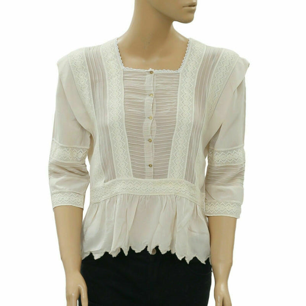 Ulla Johnson Lace Ivory Blouse Top XS