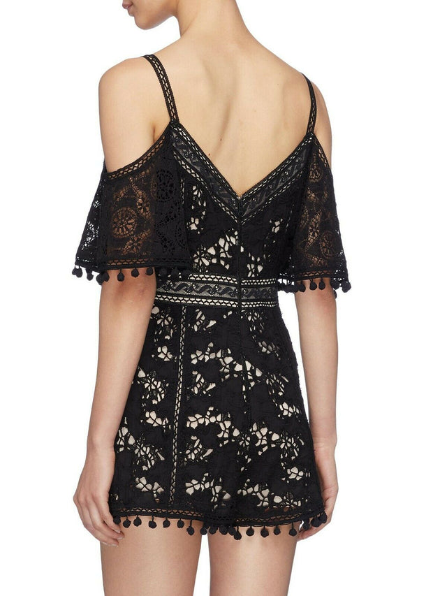 Alice + Olivia Dixa Guipure Lace Romper Dress