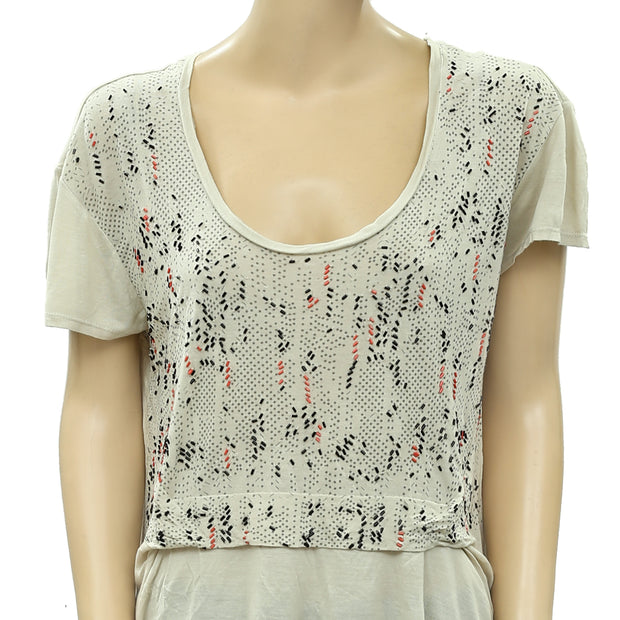 Silence+Noise Urban Outfitters Embellished Printed Blouse Top M