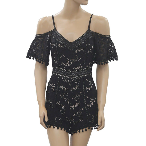 Alice + Olivia Dixa Guipure Lace Romper Dress