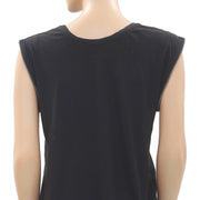 Zadig & Voltaire Beaded Embellished Metallic Black Blouse Top