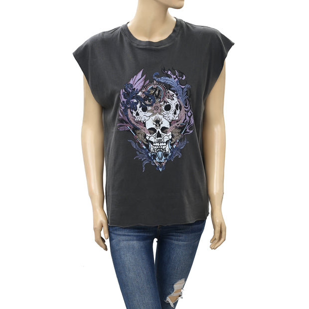 Zadig & Voltaire Weny Compo Skull Strass Tank Top
