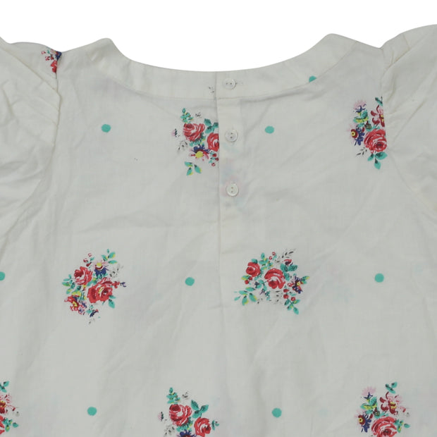 Bonpoint Kids Girls Cadelia Floral Printed Blouse Top Ivory Boho 6 Year