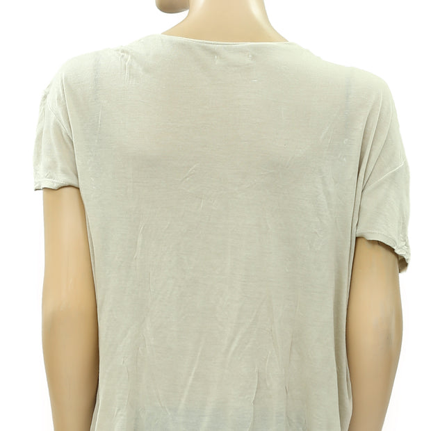 Silence+Noise Urban Outfitters Embellished Printed Blouse Top M