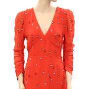 All Saints Heart Embroidered Tunic Mini Dress S