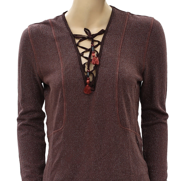 Soft Surroundings Shimmer Striped Top XS