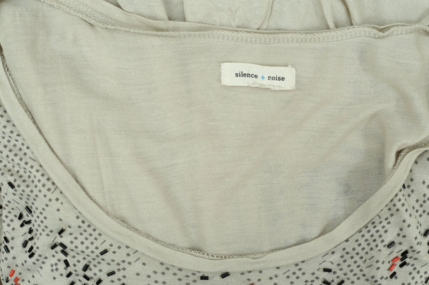 Silence+Noise Urban Outfitters Embellished Printed Blouse Top M