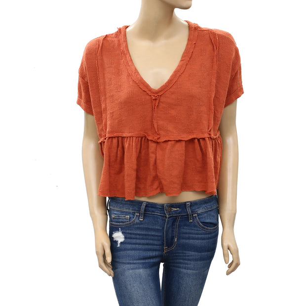 Urban Outfitters Demi Ruffle Cropped Tee Top S
