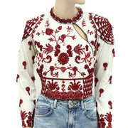 Ulla Johnson Bead Embellished Blouse Crop Top XS