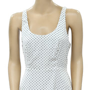 Zara Basic Polka Printed White Mini Dress XS