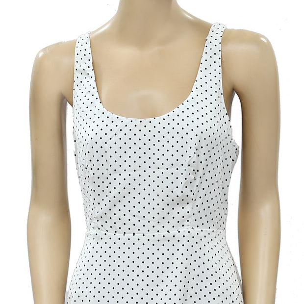 Zara Basic Polka Printed White Mini Dress XS