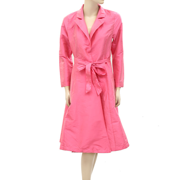 RHODE RESORT Pink Wrap Midi Dress  S