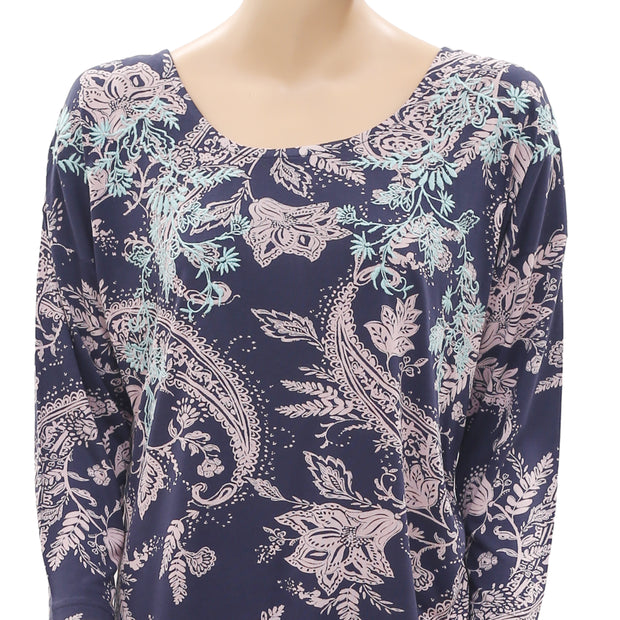 Ecote Urban Outfitters Printed Embroidered Blouse Top L