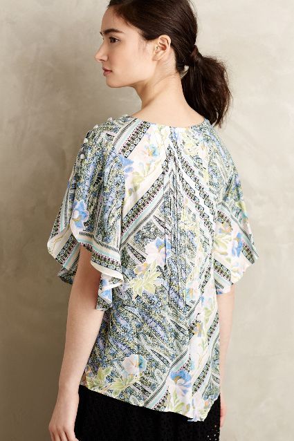 Maeve Anthropologie 飘逸玛雅印花衬衫上衣 S