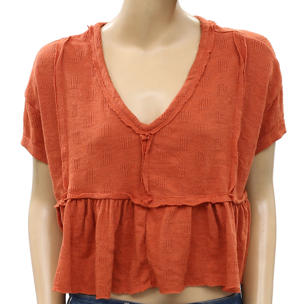 Urban Outfitters Demi Ruffle Cropped Tee Top S