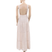 Anthropologie Lace Maxi Dress Sand Summer Cotton Tiered S New