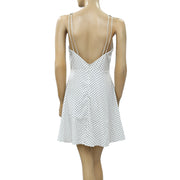 Zara Basic Polka Printed White Mini Dress XS