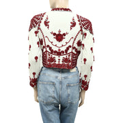 Ulla Johnson Bead Embellished Blouse Crop Top XS