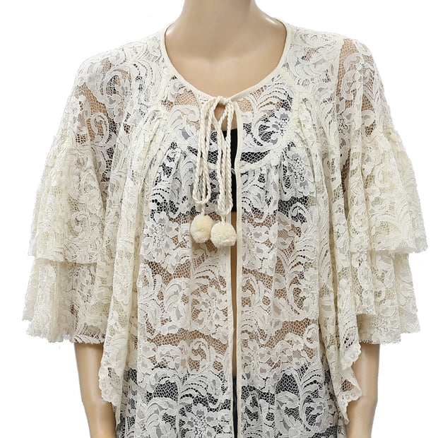 Free people Floral Lace Tunic Coverup Top S/M