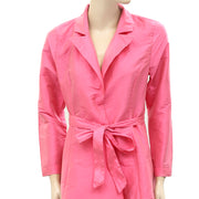 RHODE RESORT Pink Wrap Midi Dress  S