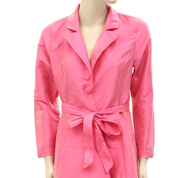 RHODE RESORT Pink Wrap Midi Dress  S