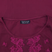 Topshop 孔眼花卉刺绣衬衫上衣 S-6