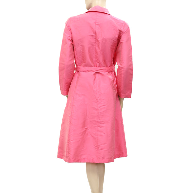 RHODE RESORT Pink Wrap Midi Dress  S