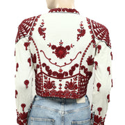 Ulla Johnson Bead Embellished Blouse Crop Top XS