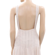 Anthropologie Lace Maxi Dress Sand Summer Cotton Tiered S New