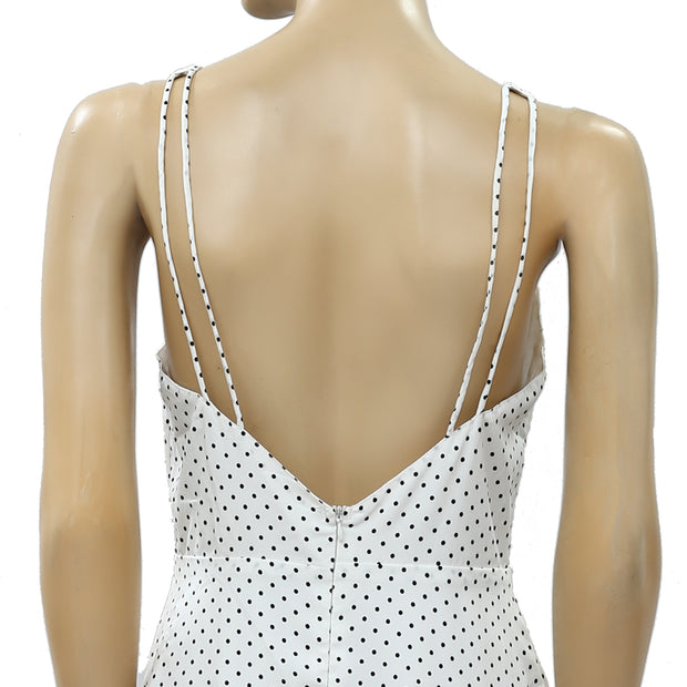 Zara Basic Polka Printed White Mini Dress XS