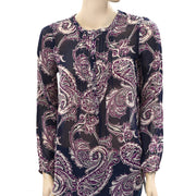 Lucky Brand Paisley Printed Shirt Tunic Top XS