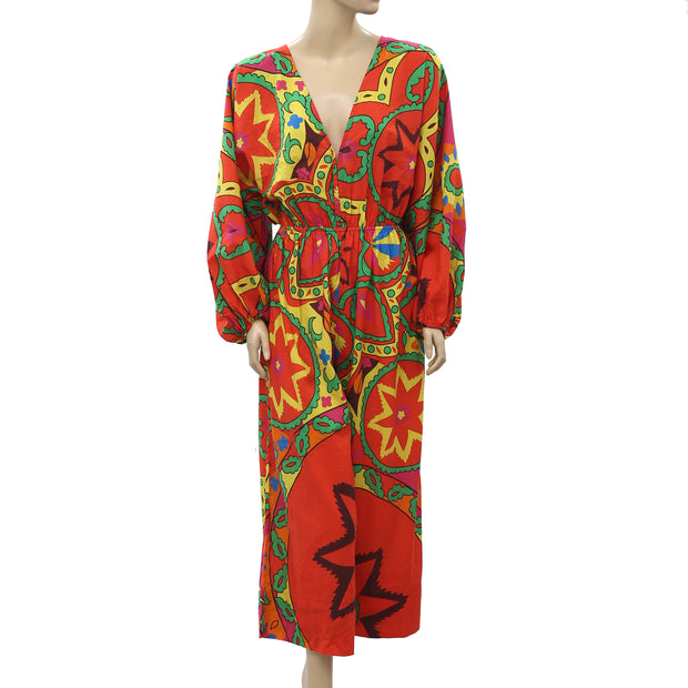 Rhode Women's Red Blake Printed Cotton-voile Jumpsuit Dress