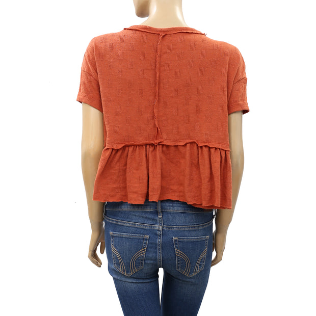 Urban Outfitters Demi Ruffle Cropped Tee Top S